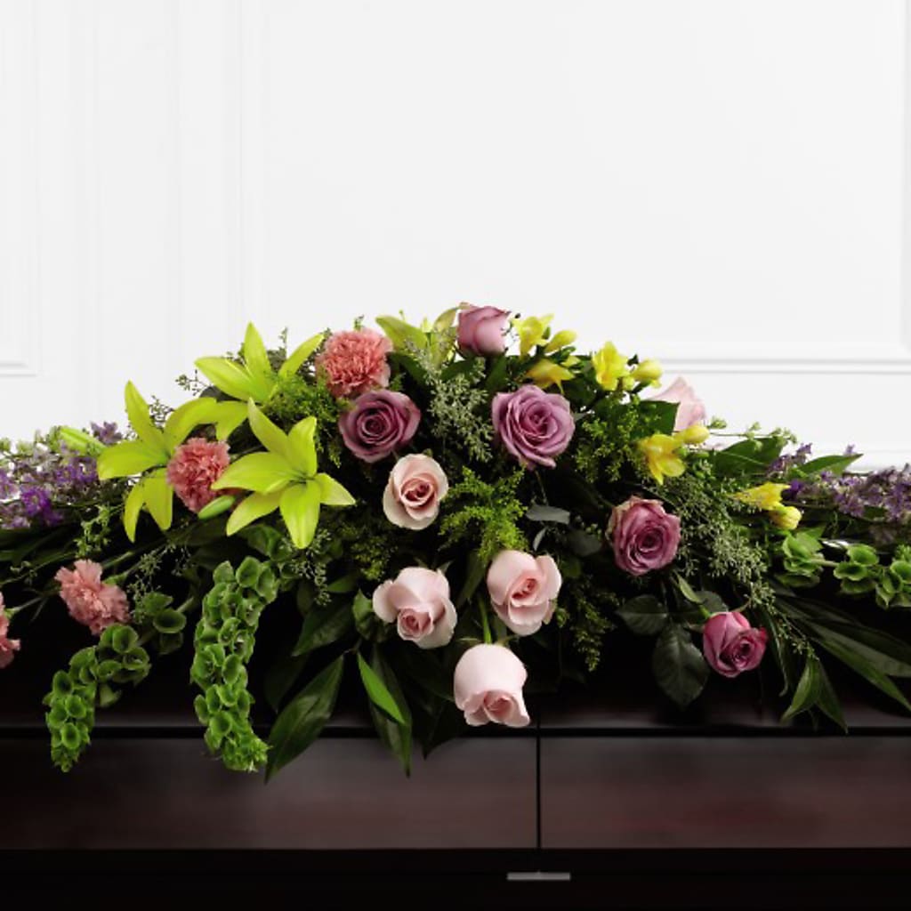 Forever Beloved Casket Spray – FUZZY'S FLOWERS GIFTS AND TUXEDOS, Marion OH
