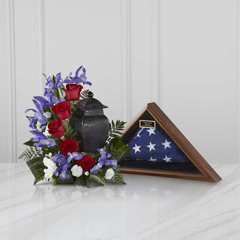 Patriotic Tribute Arrangement – FUZZY'S FLOWERS GIFTS AND TUXEDOS, Marion OH