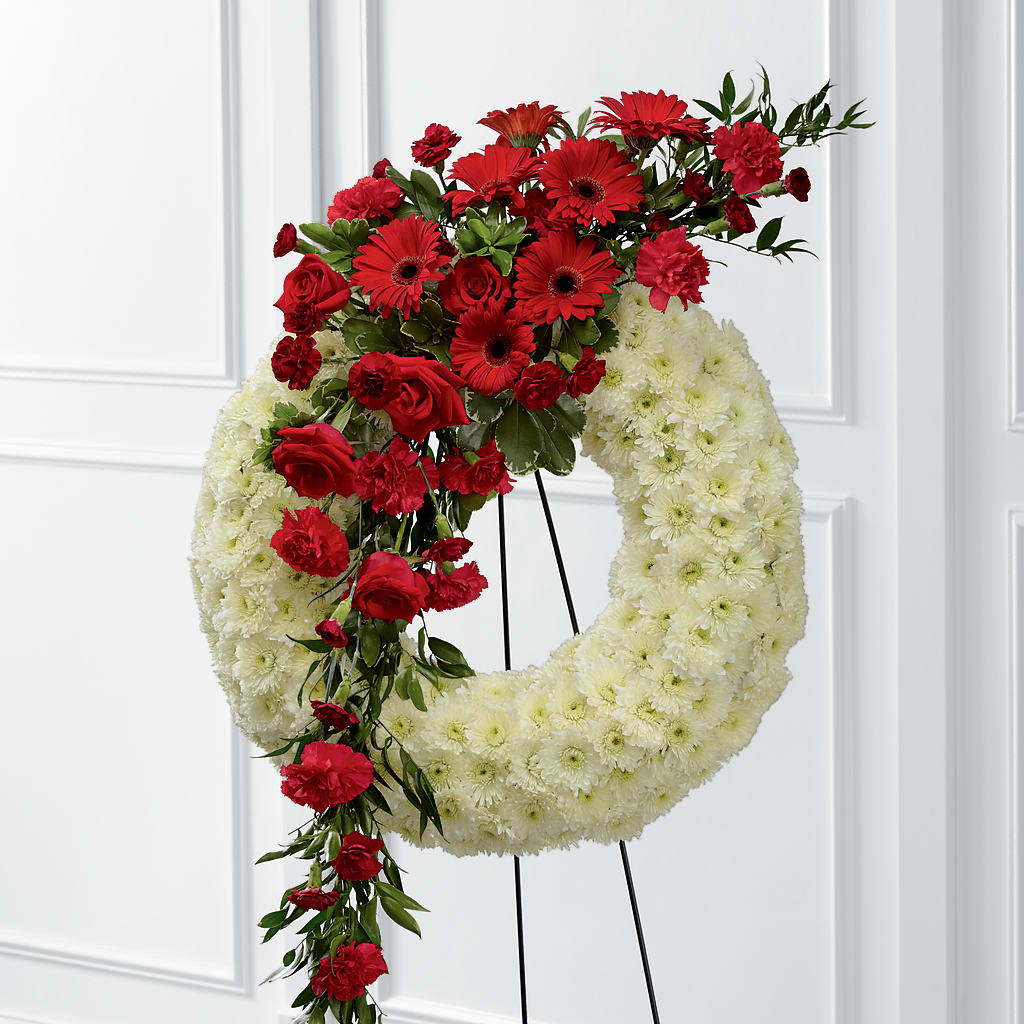 Graceful Tribute Wreath – FUZZY'S FLOWERS GIFTS AND TUXEDOS, Marion OH