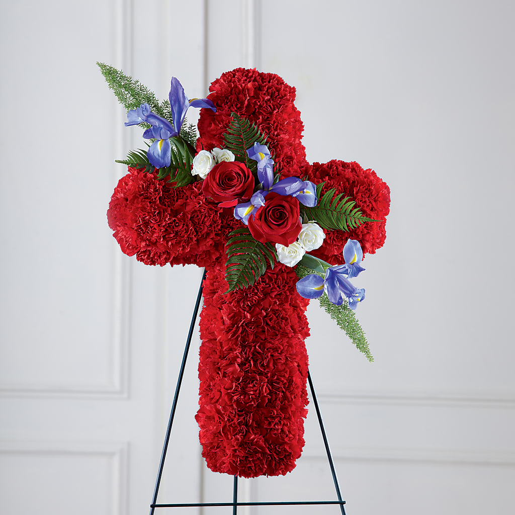 Faithful Hero Floral Cross – FUZZY'S FLOWERS GIFTS AND TUXEDOS, Marion OH