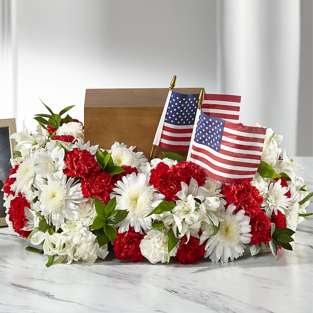 Spirit of Patriotism Cremation Adornment – FUZZY'S FLOWERS GIFTS AND TUXEDOS, Marion OH
