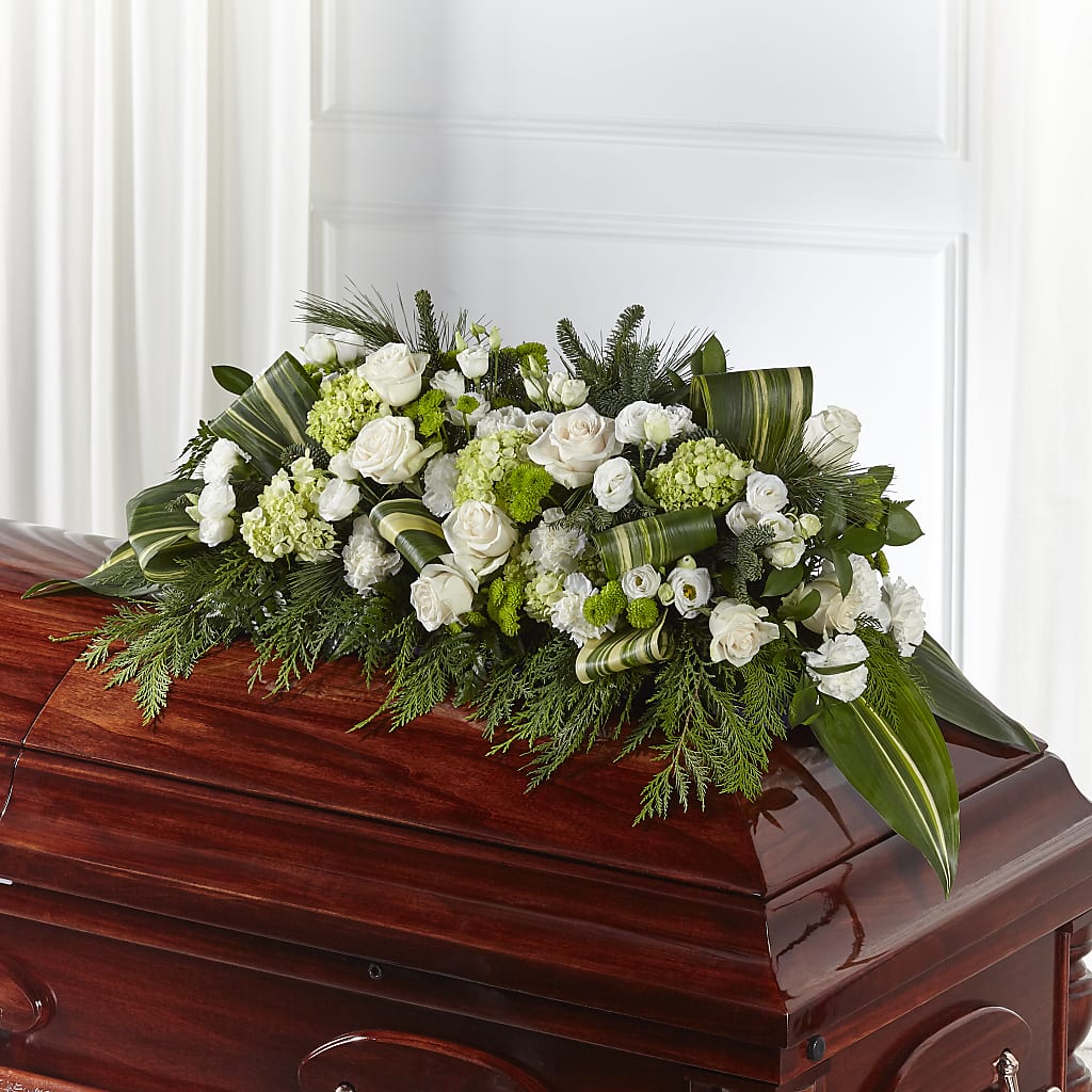 Hopeful Gesture Casket Spray – FUZZY'S FLOWERS GIFTS AND TUXEDOS, Marion OH