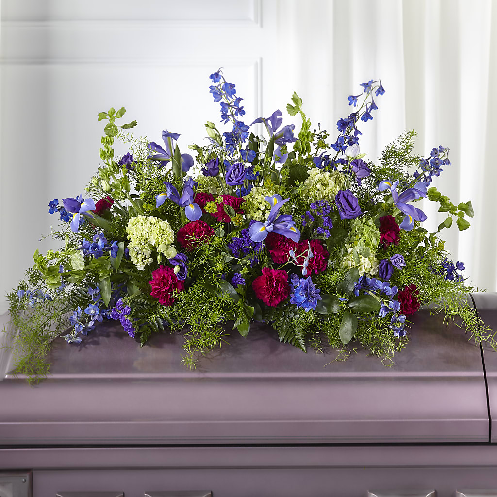 Always Treasured Casket Spray – FUZZY'S FLOWERS GIFTS AND TUXEDOS, Marion OH