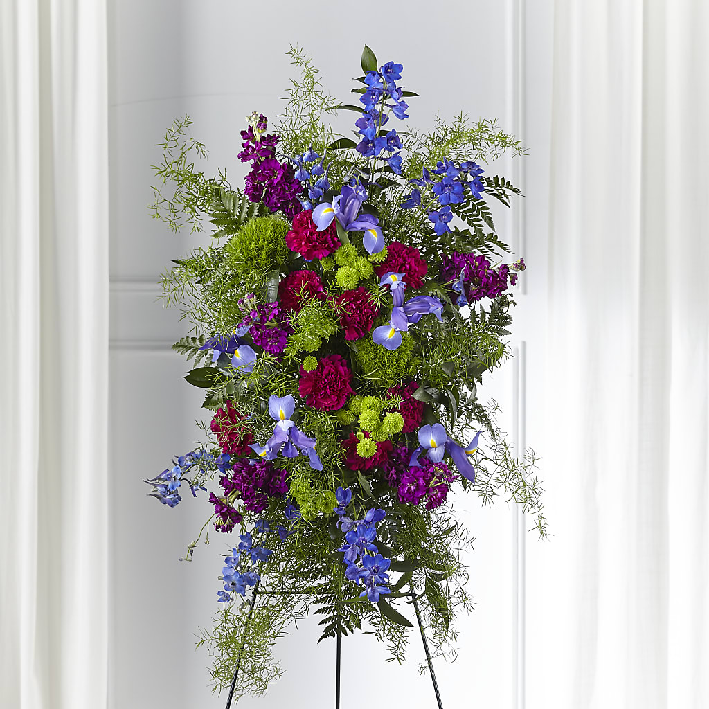 Heavenly Skies Standing Spray – FUZZY'S FLOWERS GIFTS AND TUXEDOS, Marion OH