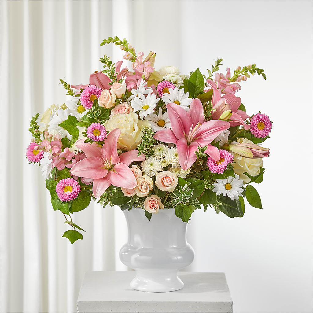 Empathetic Blooms Urn Arrangement – FUZZY'S FLOWERS GIFTS AND TUXEDOS, Marion OH