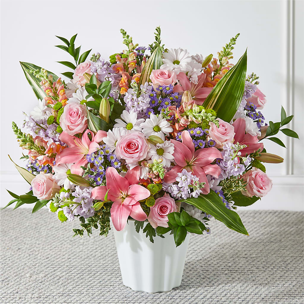 Abundant Compassion Floor Basket – FUZZY'S FLOWERS GIFTS AND TUXEDOS, Marion OH