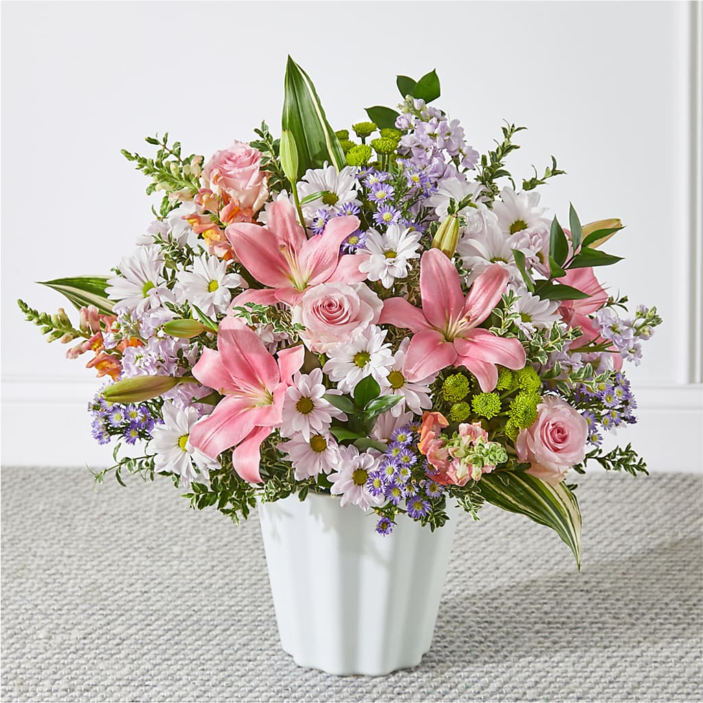 Abundant Compassion Floor Basket – FUZZY'S FLOWERS GIFTS AND TUXEDOS, Marion OH