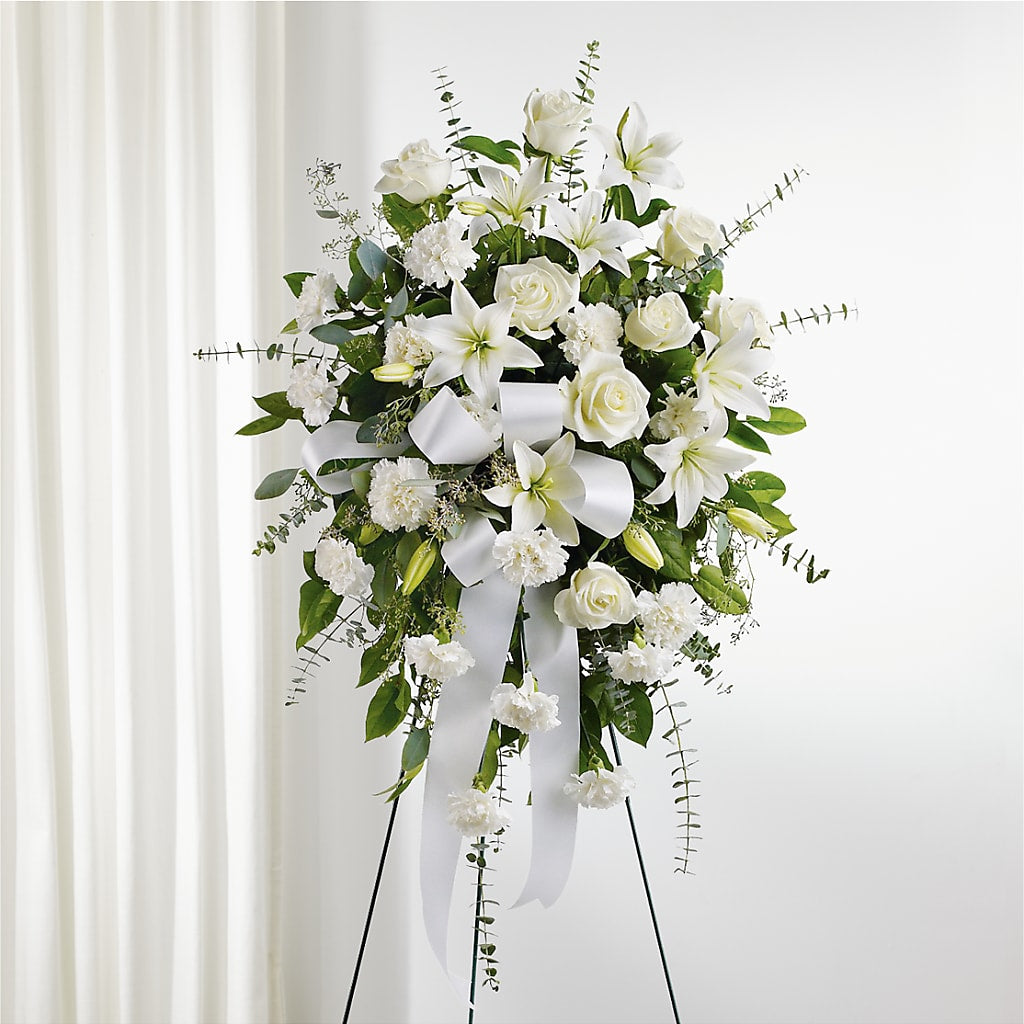With Care Standing Spray – FUZZY'S FLOWERS GIFTS AND TUXEDOS, Marion OH
