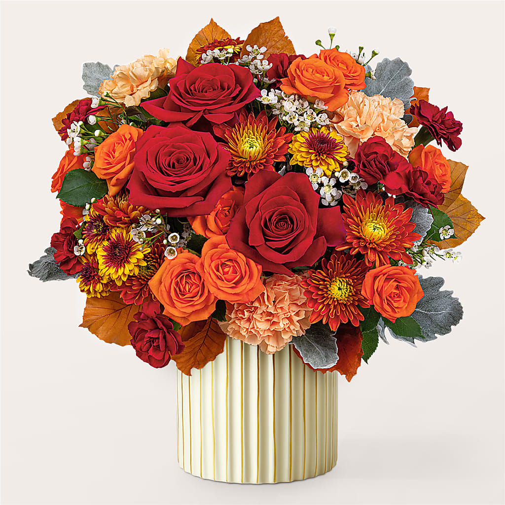 Merlot Bouquet with Ivory Vase – FUZZY'S FLOWERS GIFTS AND TUXEDOS, Marion OH