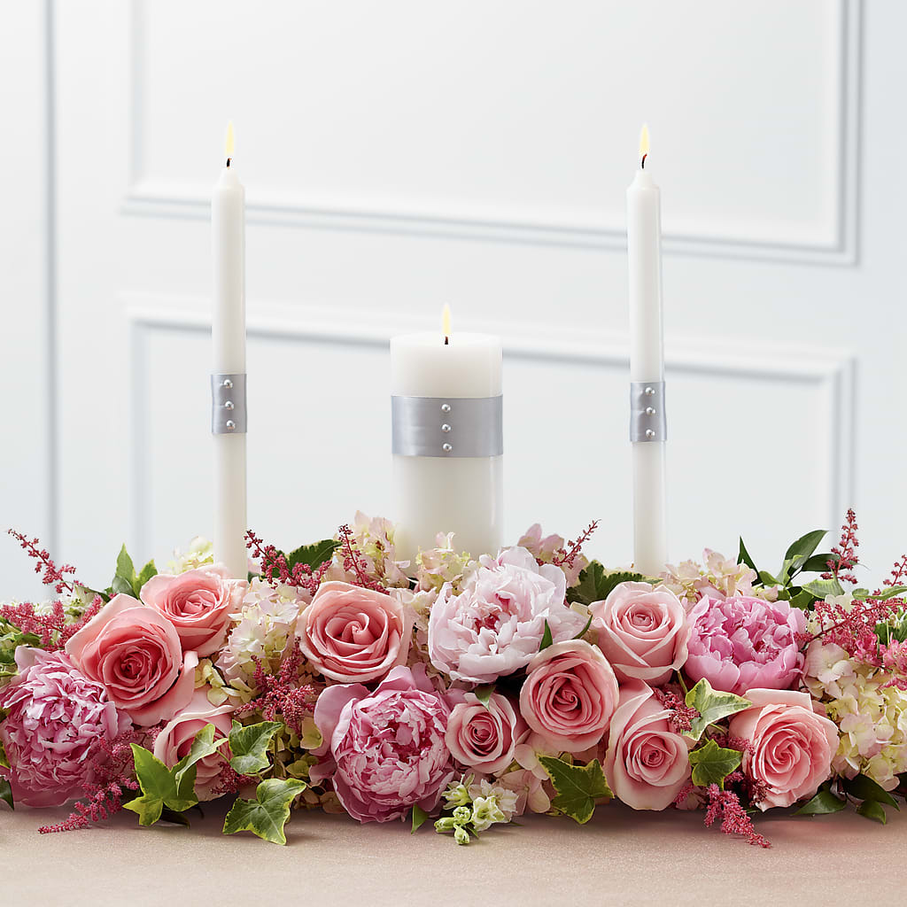 Worldwide Romance Unity Candle Arrangement – FUZZY'S FLOWERS GIFTS AND TUXEDOS, Marion OH