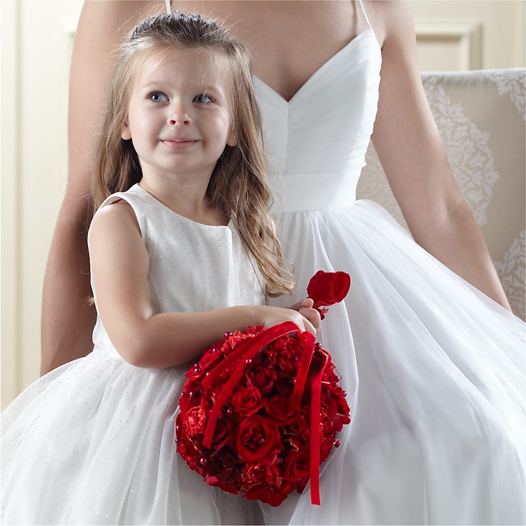 Pure at Heart Flower Girl Arrangement – FUZZY'S FLOWERS GIFTS AND TUXEDOS, Marion OH