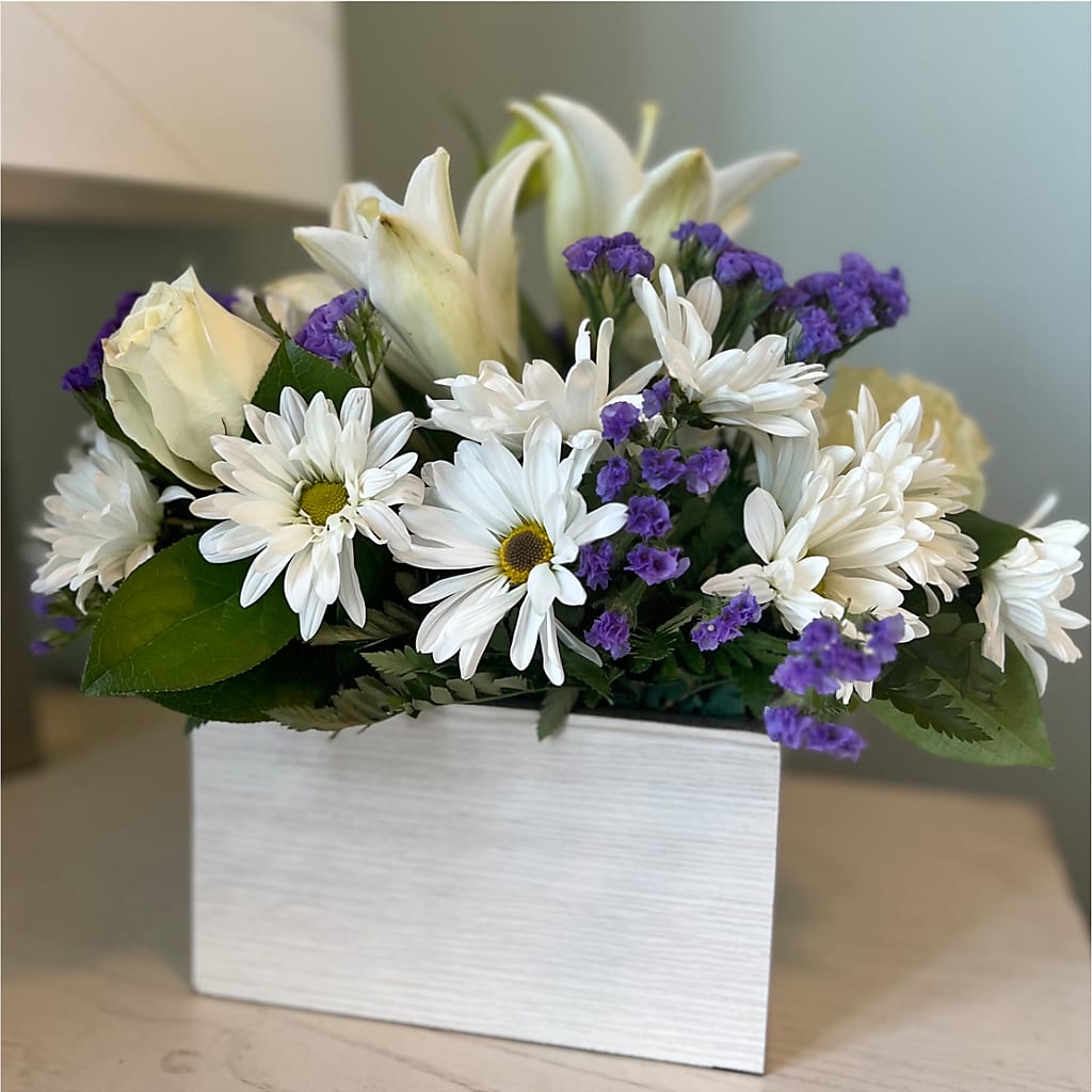 Beyond Blue Box Bouquet – FUZZY'S FLOWERS GIFTS AND TUXEDOS, Marion OH