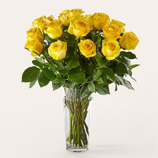 Long Stem Yellow Rose Bouquet – FUZZY'S FLOWERS GIFTS AND TUXEDOS, Marion OH