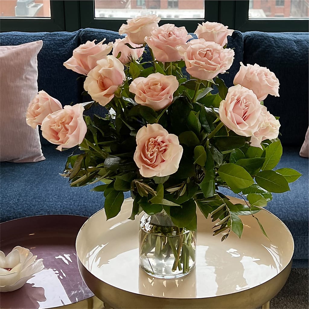 Long Stem Pink Rose Bouquet – FUZZY'S FLOWERS GIFTS AND TUXEDOS, Marion OH