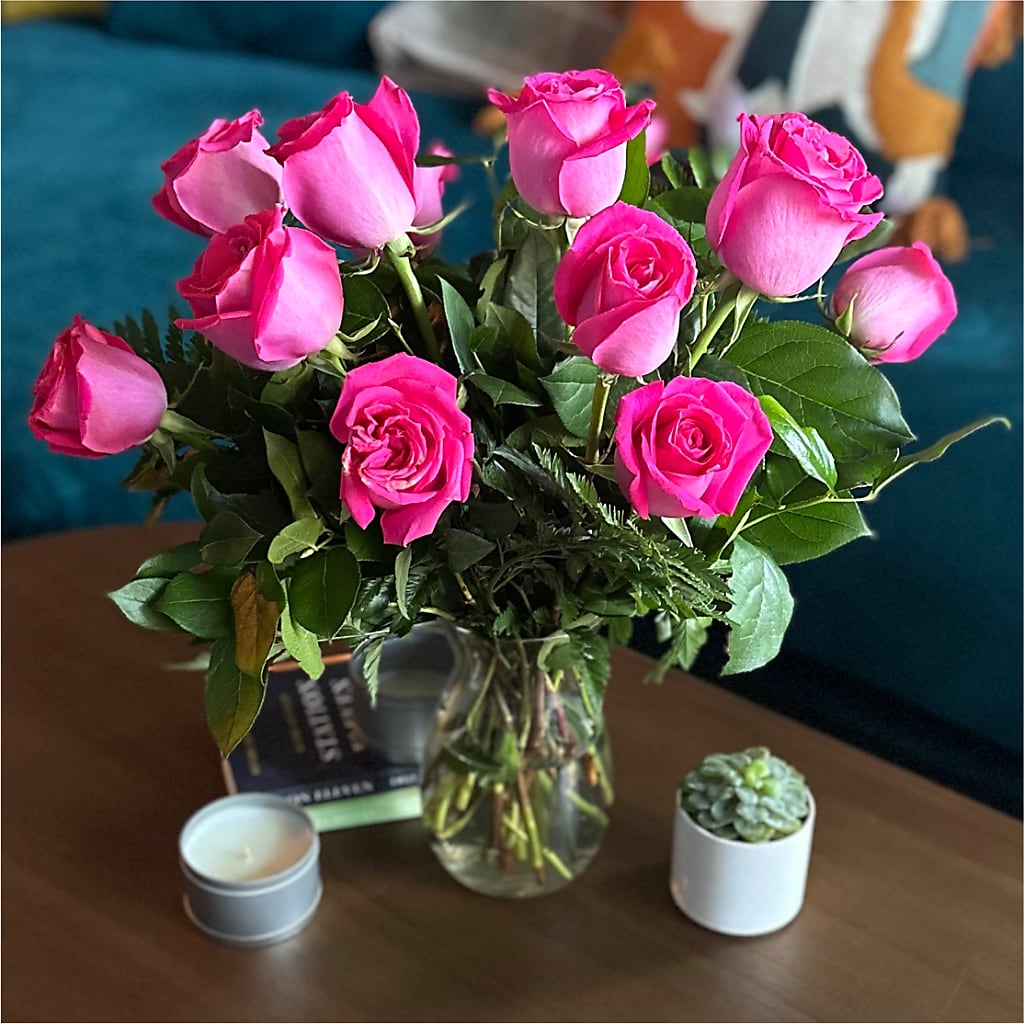 Long Stem Pink Rose Bouquet – FUZZY'S FLOWERS GIFTS AND TUXEDOS, Marion OH