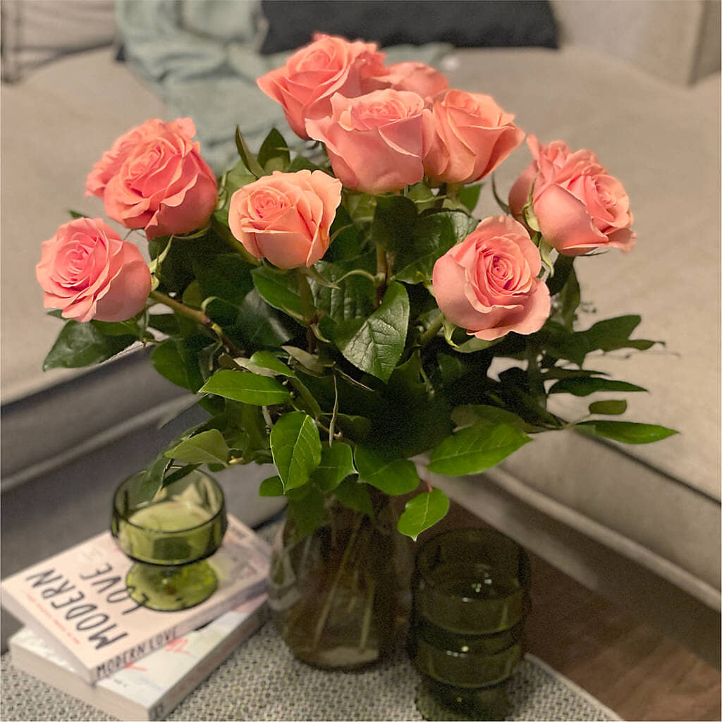 Long Stem Pink Rose Bouquet – FUZZY'S FLOWERS GIFTS AND TUXEDOS, Marion OH