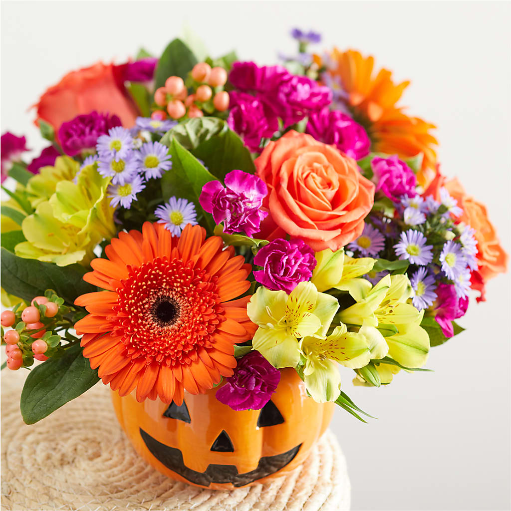 Tricks & Treats Pumpkin – FUZZY'S FLOWERS GIFTS AND TUXEDOS, Marion OH