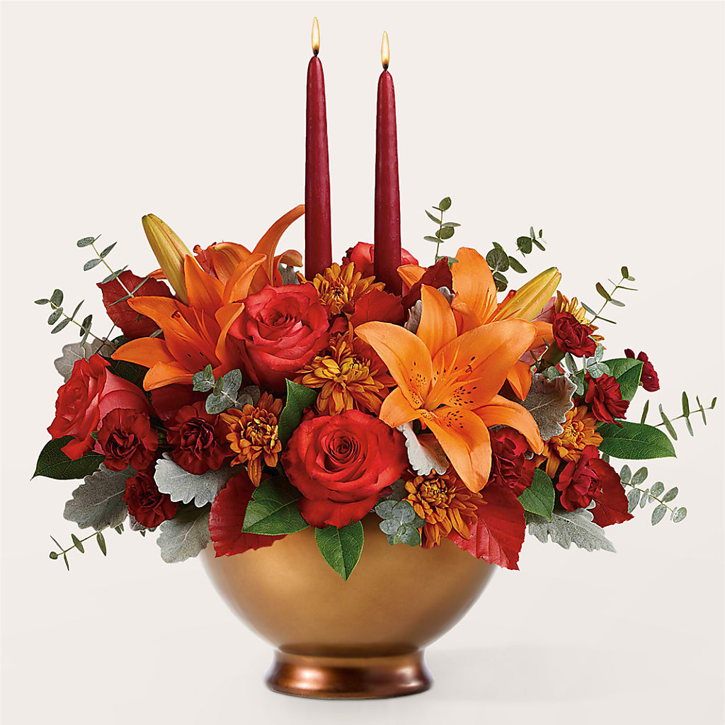Fruits of Fall Centerpiece – FUZZY'S FLOWERS GIFTS AND TUXEDOS, Marion OH