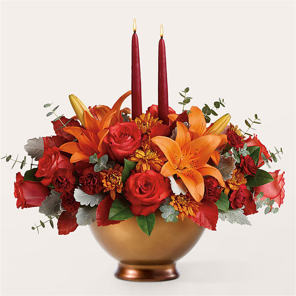 Fruits of Fall Centerpiece – FUZZY'S FLOWERS GIFTS AND TUXEDOS, Marion OH