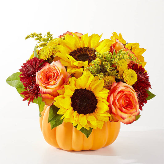 Golden Gourd Pumpkin Bouquet – FUZZY'S FLOWERS GIFTS AND TUXEDOS, Marion OH