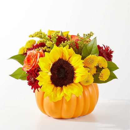 Golden Gourd Pumpkin Bouquet – FUZZY'S FLOWERS GIFTS AND TUXEDOS, Marion OH