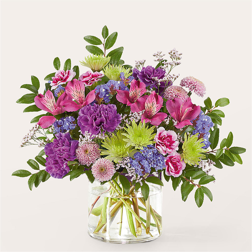 Glass Half Full Bouquet – FUZZY'S FLOWERS GIFTS AND TUXEDOS, Marion OH
