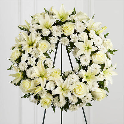 Treasured Tribute Wreath – FUZZY'S FLOWERS GIFTS AND TUXEDOS, Marion OH