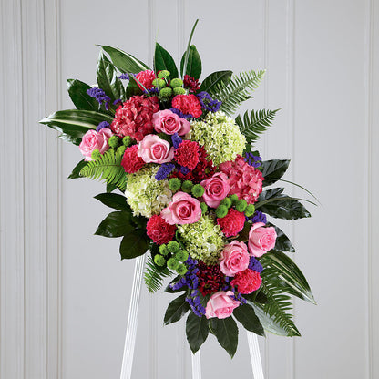 Refreshing Mix Standing Spray – FUZZY'S FLOWERS GIFTS AND TUXEDOS, Marion OH
