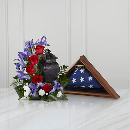Patriotic Tribute Arrangement – FUZZY'S FLOWERS GIFTS AND TUXEDOS, Marion OH