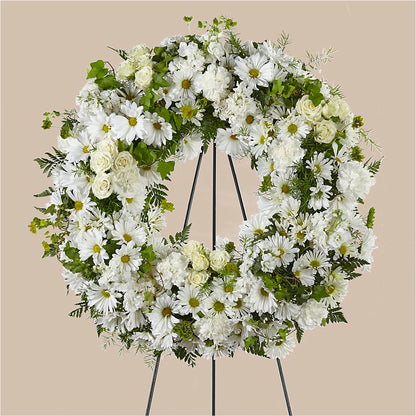 Faithful Wishes Wreath – FUZZY'S FLOWERS GIFTS AND TUXEDOS, Marion OH
