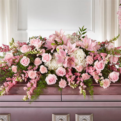 Life & Remembrance Casket Spray – FUZZY'S FLOWERS GIFTS AND TUXEDOS, Marion OH