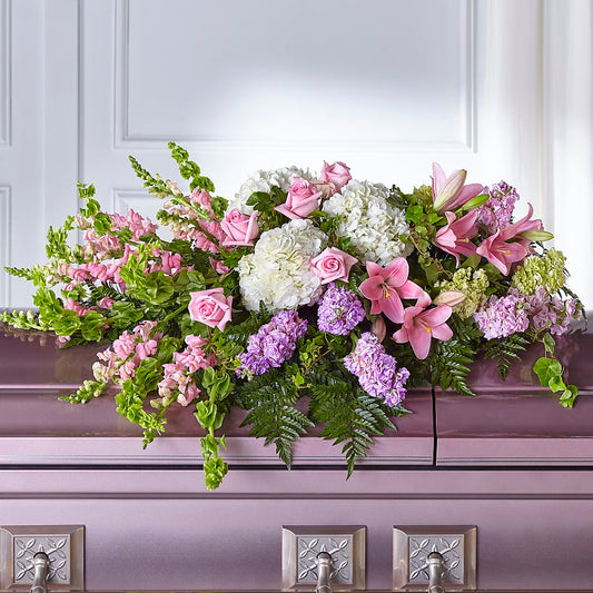 Life's Gratitude Casket Spray – FUZZY'S FLOWERS GIFTS AND TUXEDOS, Marion OH