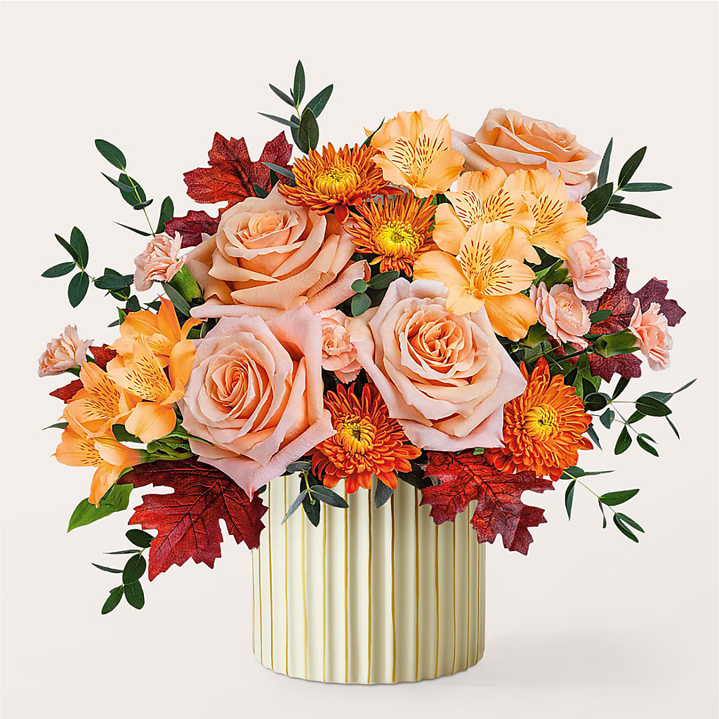 Spiced Latte Bouquet with Ivory Vase – FUZZY'S FLOWERS GIFTS AND TUXEDOS, Marion OH