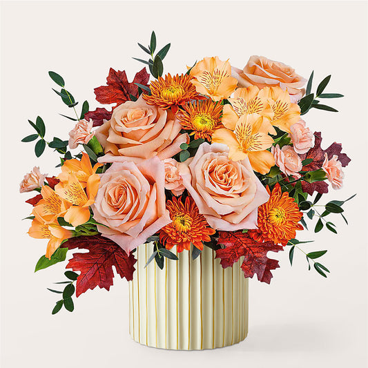 Spiced Latte Bouquet with Ivory Vase – FUZZY'S FLOWERS GIFTS AND TUXEDOS, Marion OH
