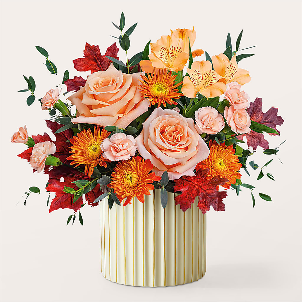 Spiced Latte Bouquet with Ivory Vase – FUZZY'S FLOWERS GIFTS AND TUXEDOS, Marion OH