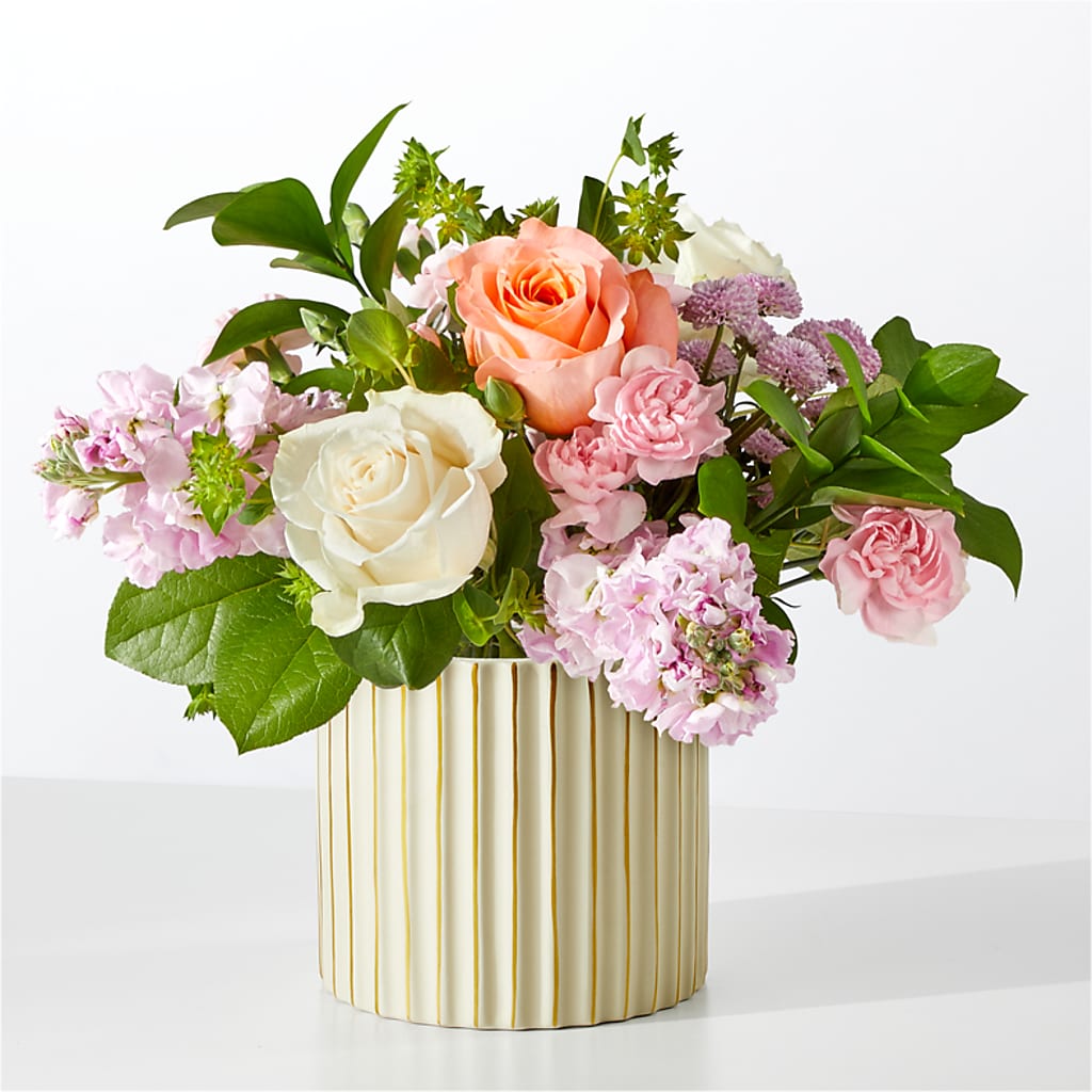 French Market Bouquet with Ivory Vase