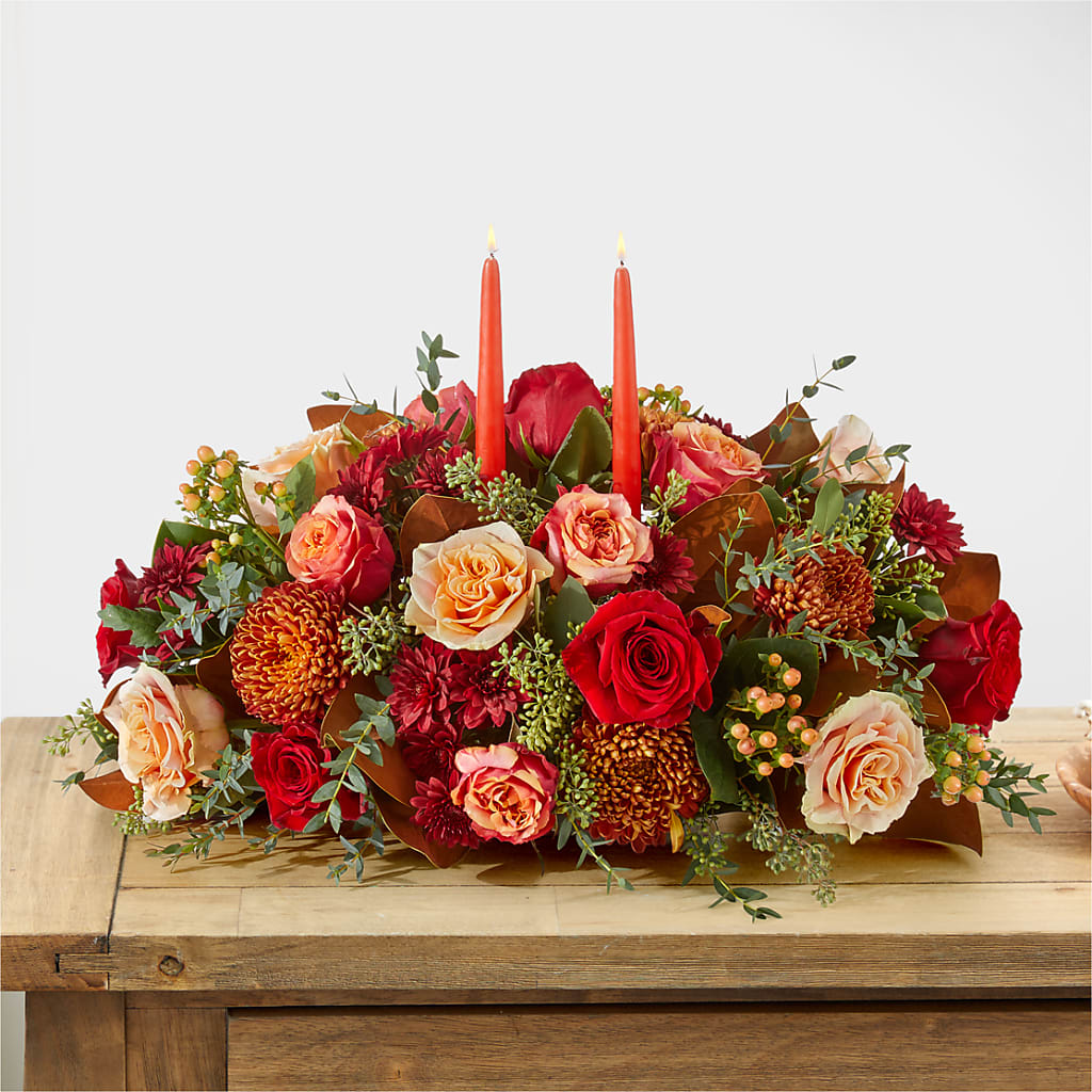 Gather Near Centerpiece – FUZZY'S FLOWERS GIFTS AND TUXEDOS, Marion OH
