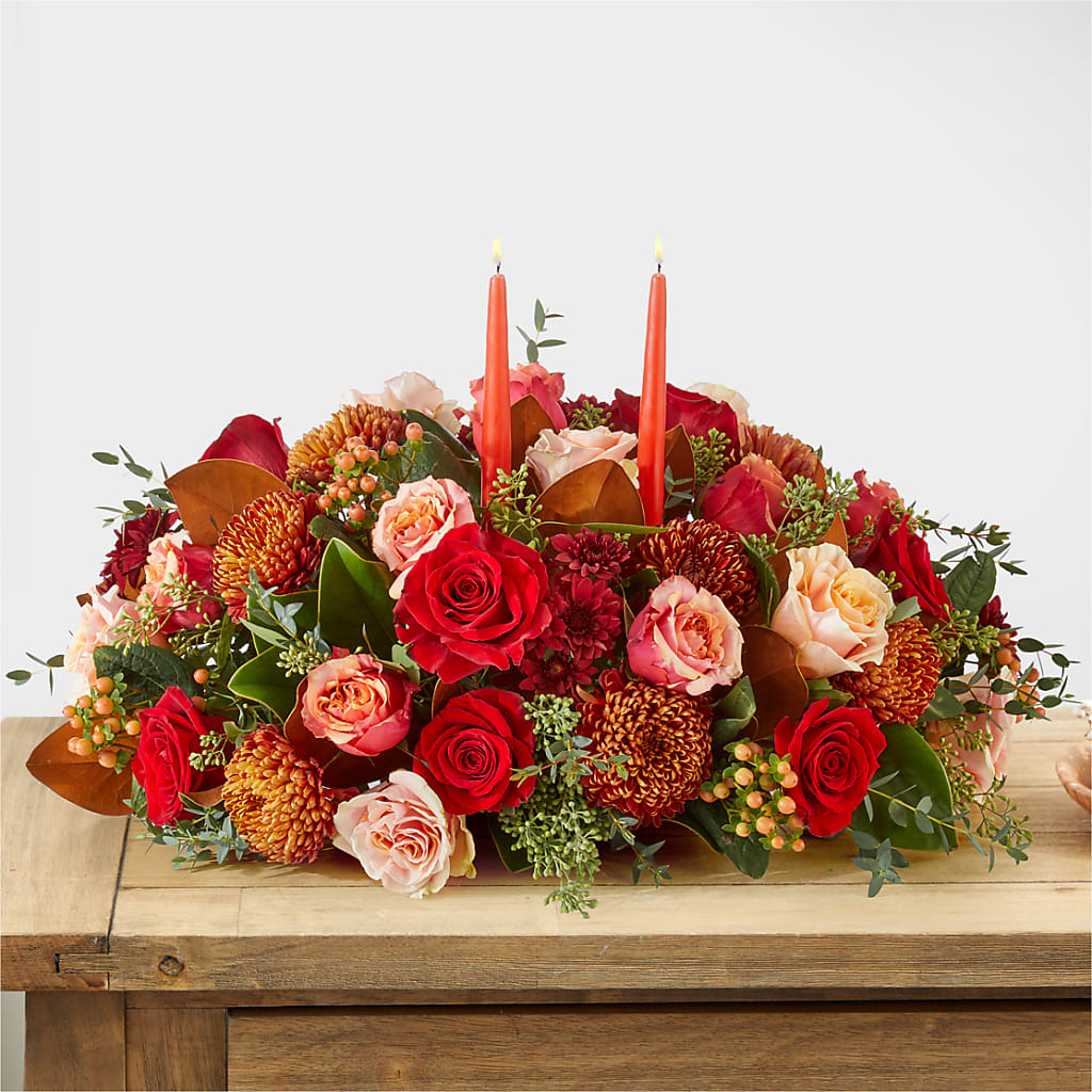 Gather Near Centerpiece – FUZZY'S FLOWERS GIFTS AND TUXEDOS, Marion OH