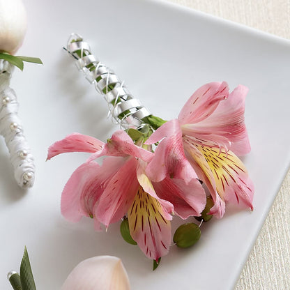 Pink Peruvian Lily Boutonniere – FUZZY'S FLOWERS GIFTS AND TUXEDOS, Marion OH