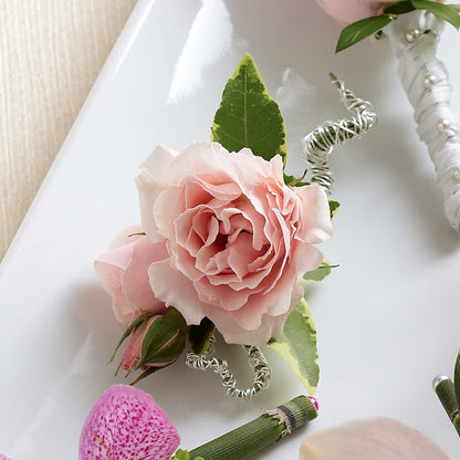 Pink Spray Rose Boutonniere – FUZZY'S FLOWERS GIFTS AND TUXEDOS, Marion OH