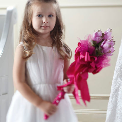 Sparkle Pink Flower Girl Bouquet – FUZZY'S FLOWERS GIFTS AND TUXEDOS, Marion OH