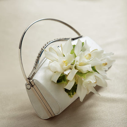 White Purse Decor – FUZZY'S FLOWERS GIFTS AND TUXEDOS, Marion OH