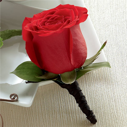 Red Rose Boutonniere – FUZZY'S FLOWERS GIFTS AND TUXEDOS, Marion OH